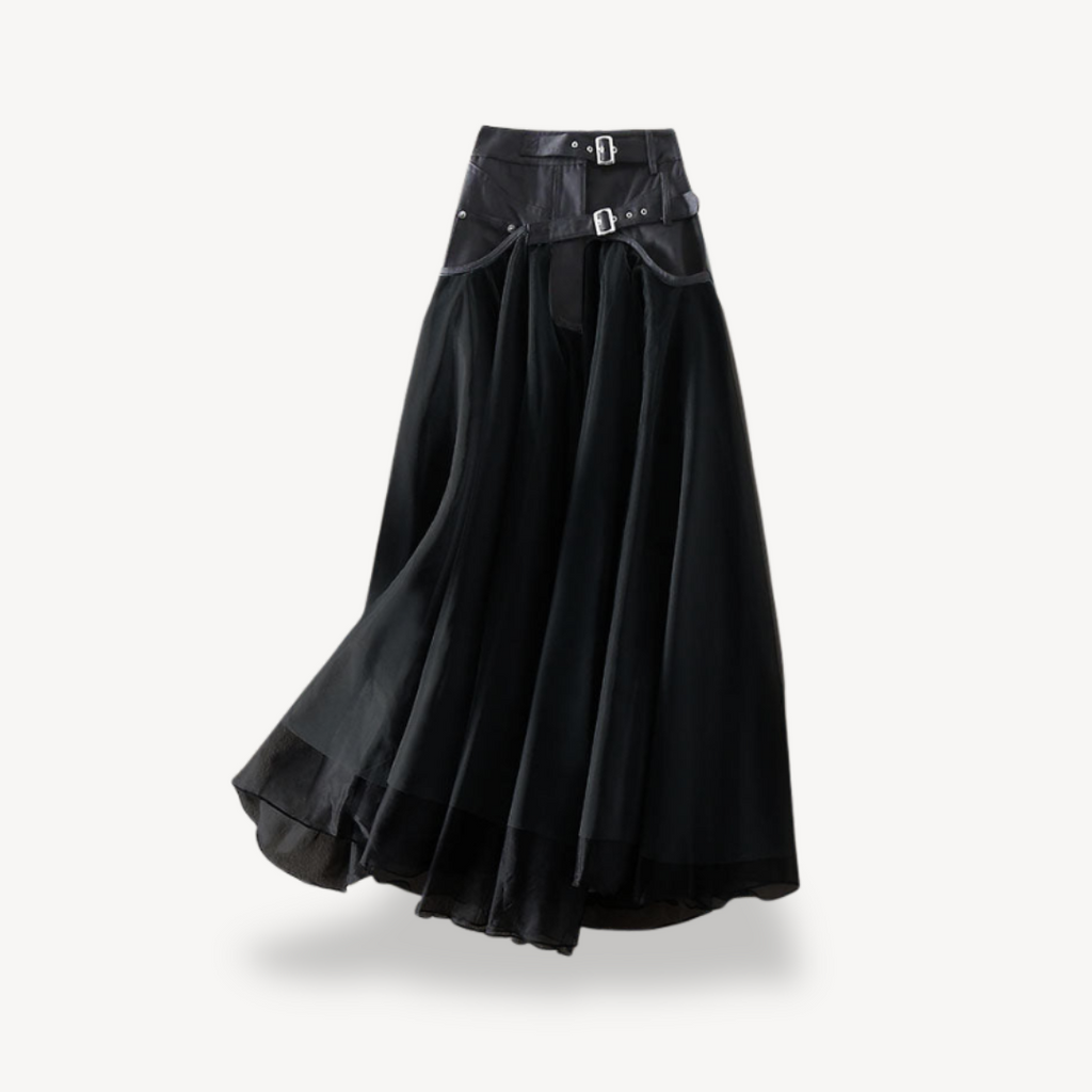 High Waist Gothic Maxi Skirt Women Chiffon | Clara Vienne