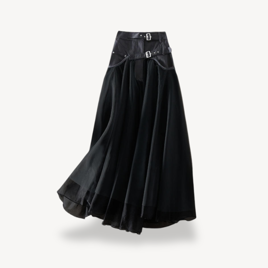 High Waist Gothic Maxi Skirt Women Chiffon | Clara Vienne