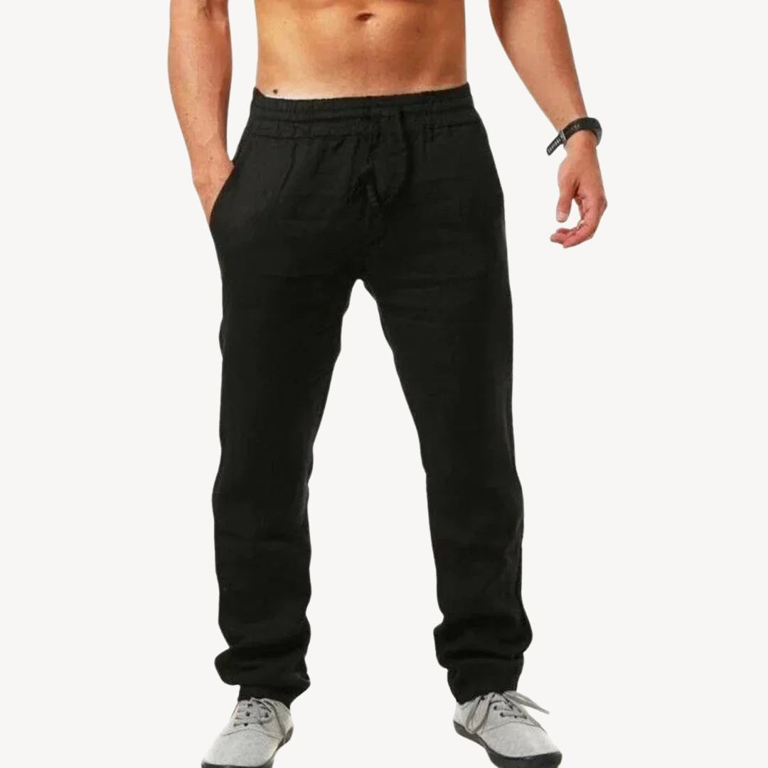Men's Casual Linen Drawstring Pants | Clara Vienne