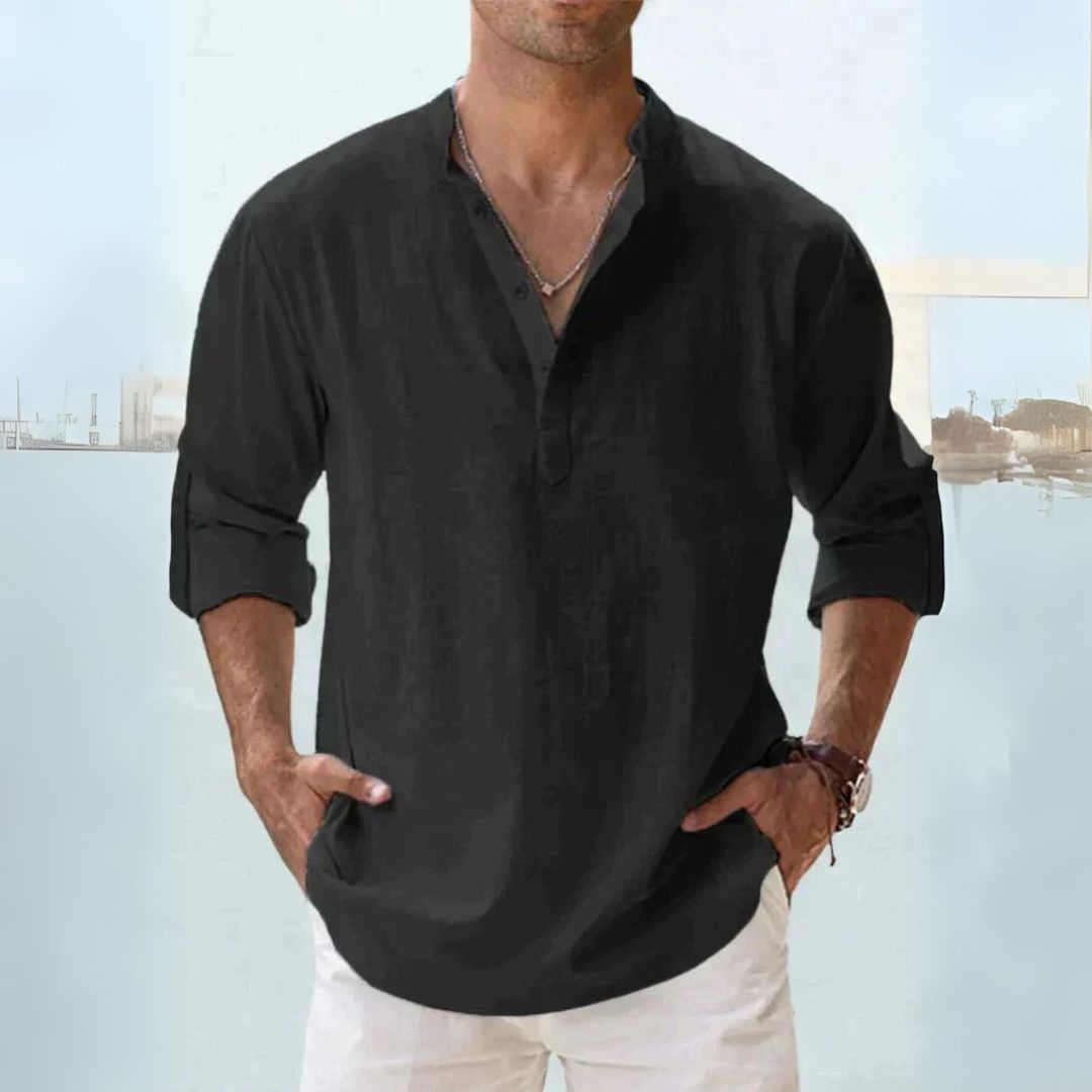 Linen Henley Shirt Men | Clara Vienne
