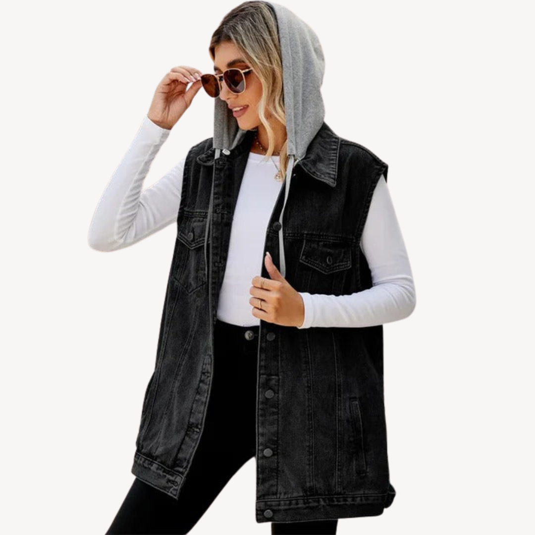 Denim Hoodie Vest for Women | Clara Vienne