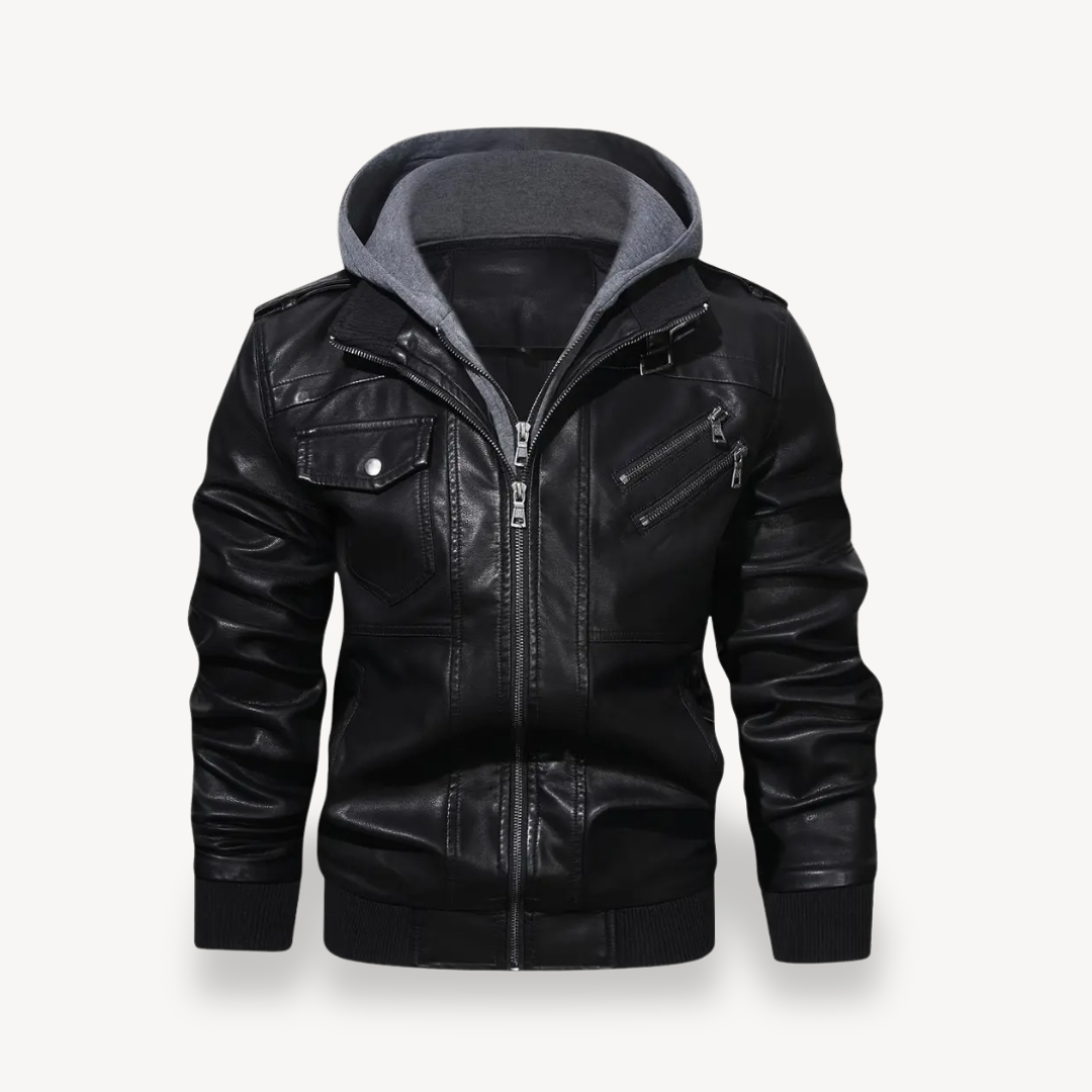 Leather Jacket with Hood for Men | Clara Vienne