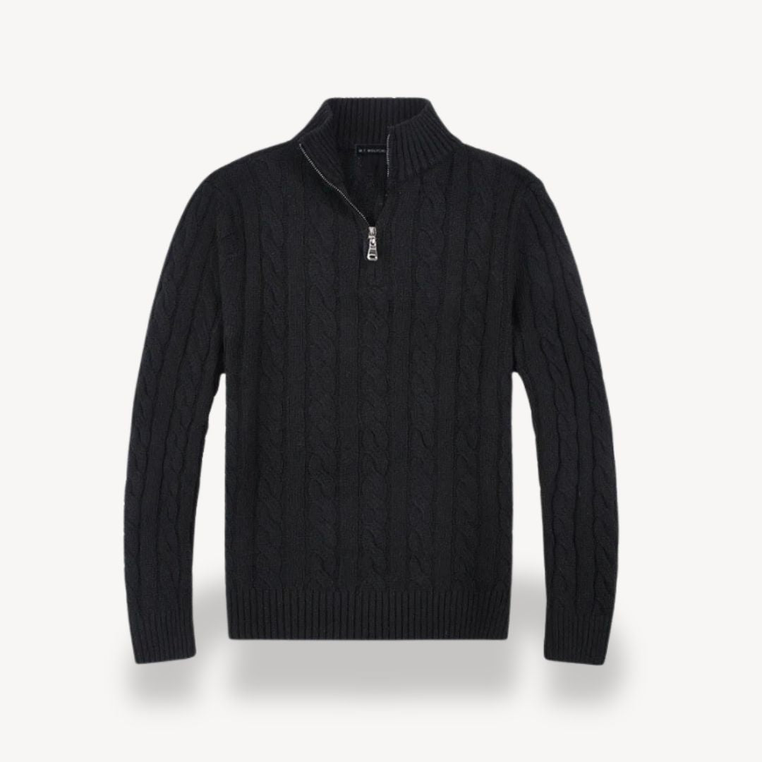 Cable Knit Half-Zip Sweater Men | Clara Vienne