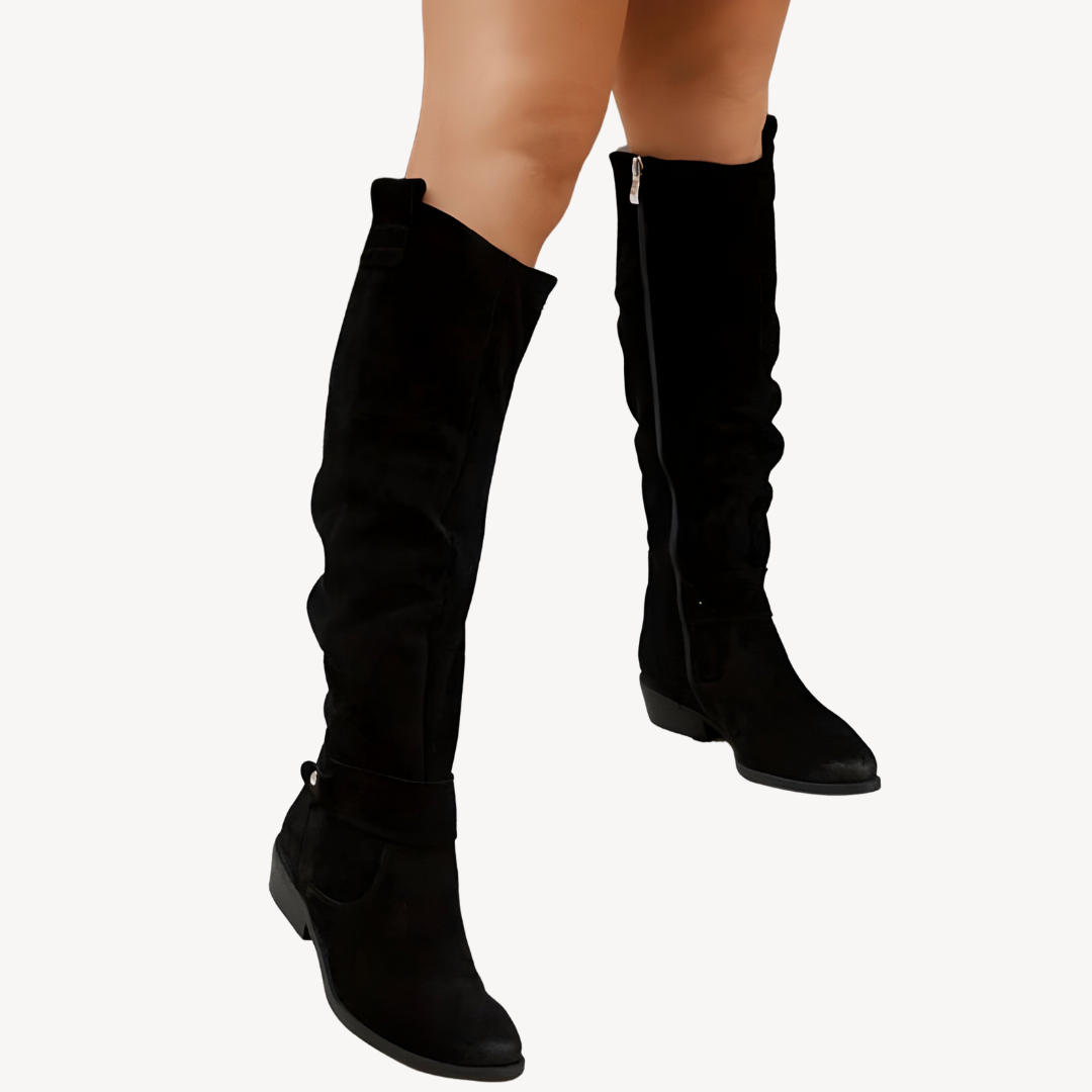 Clara Vienne | Women's Suede Slouchy Knee-High Boots