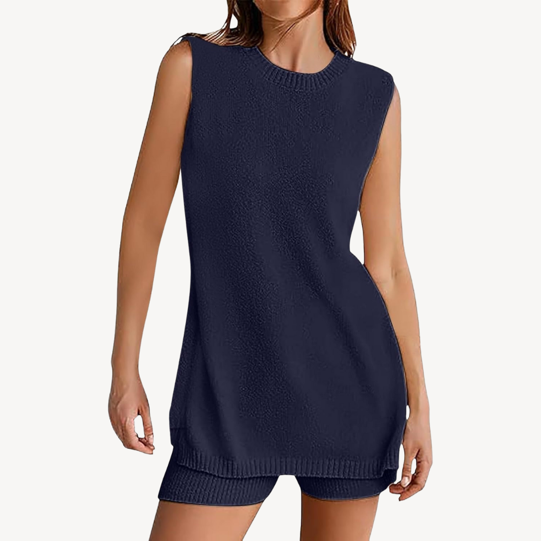 2-Piece Sleeveless Top & Shorts Set for Women | Clara Vienne