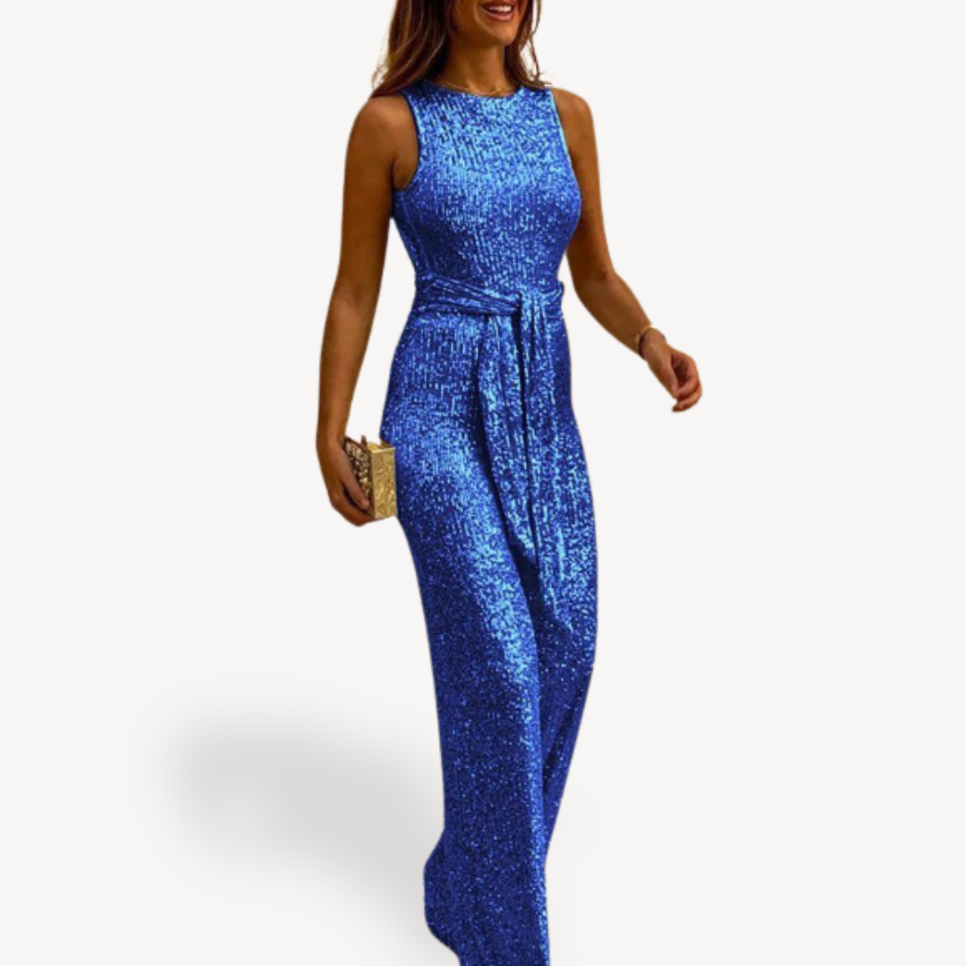 Clara Vienne | Women's Sequin Evening Gown – Sleeveless Maxi Dress
