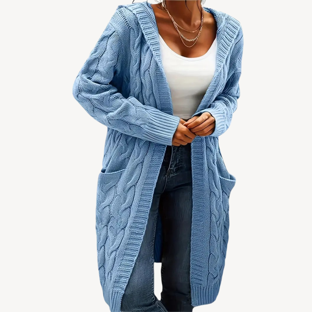 Cable Knit Hooded Cardigan | Clara Vienne