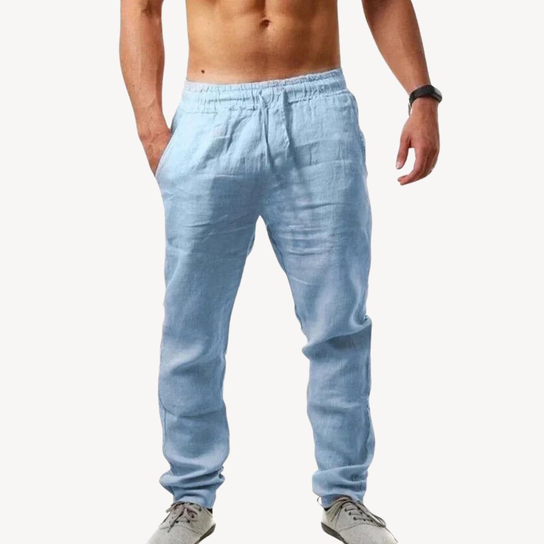 Men's Casual Linen Drawstring Pants | Clara Vienne