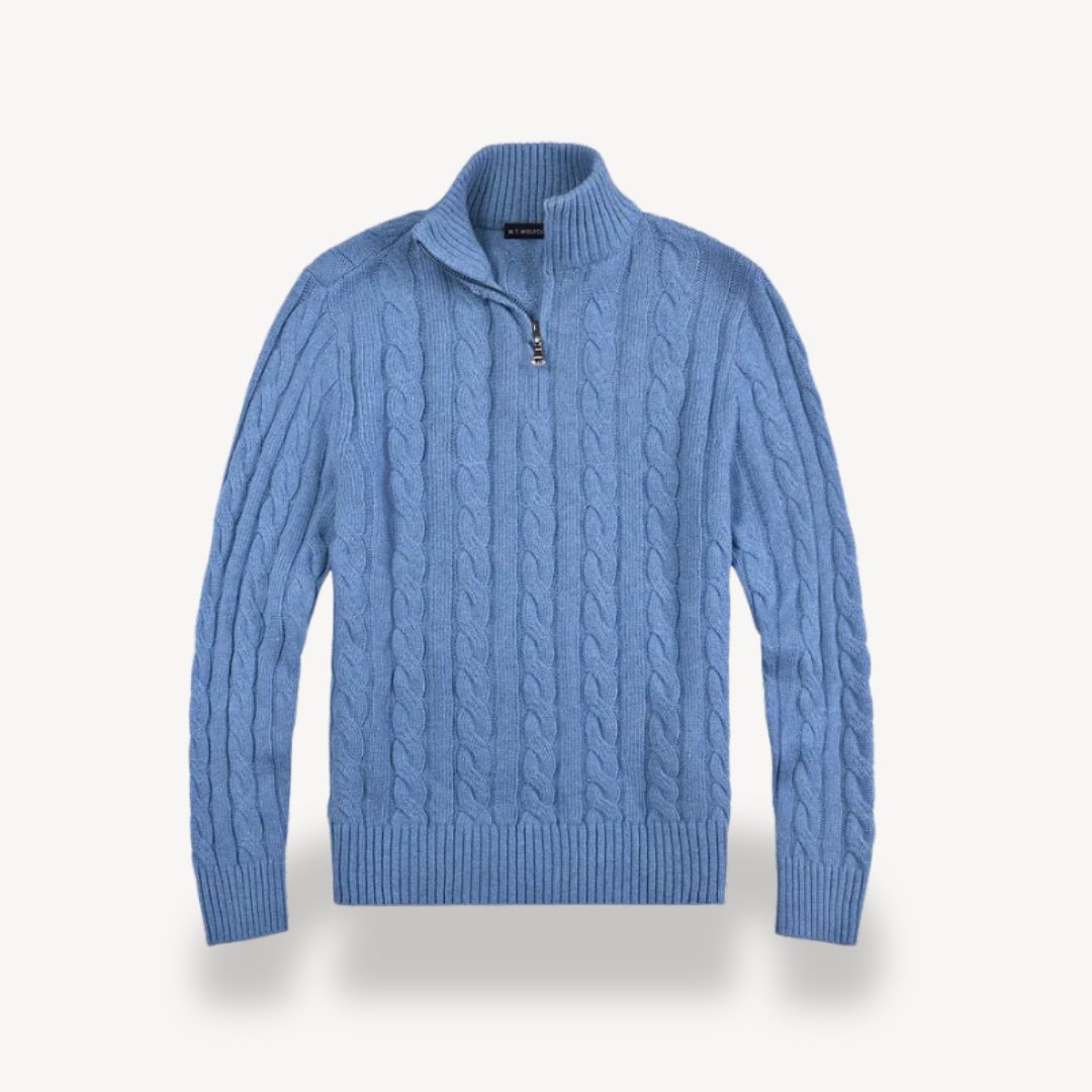 Cable Knit Half-Zip Sweater Men | Clara Vienne