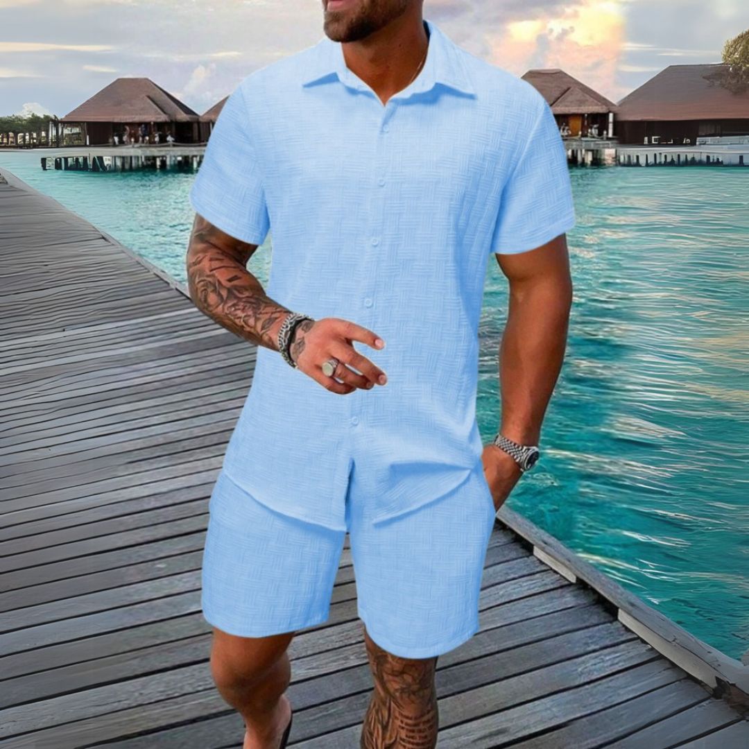 Linen Short Sleeve Shirt Shorts Men | Clara Vienne
