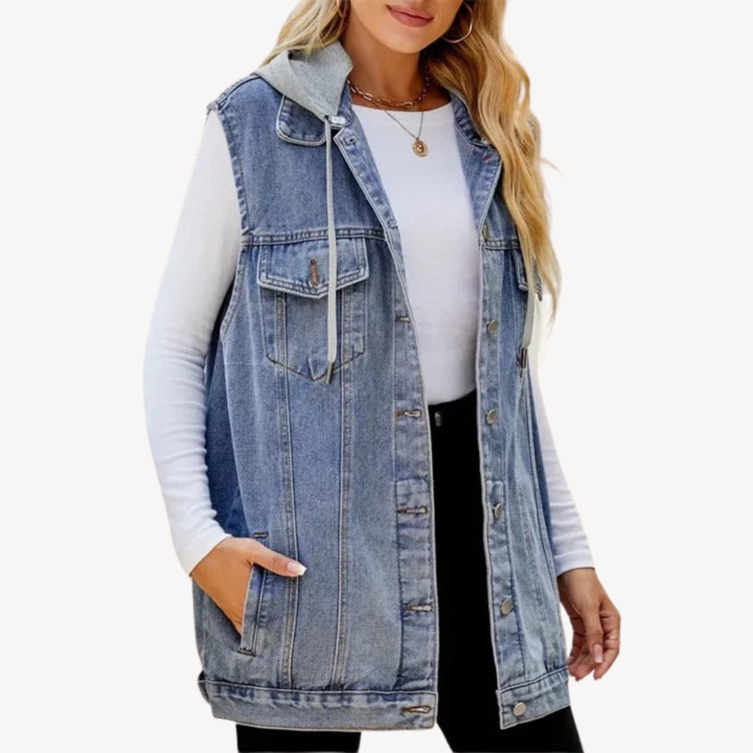 Denim Hoodie Vest for Women | Clara Vienne