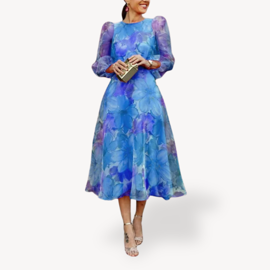 Clara Vienne | Women's Floral Chiffon Midi Dress