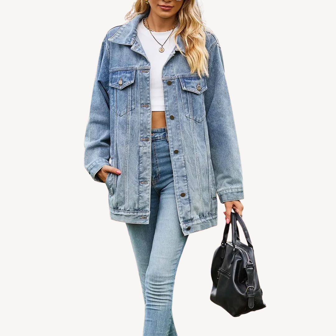 Denim Button-Up Jacket for Women | Clara Vienne