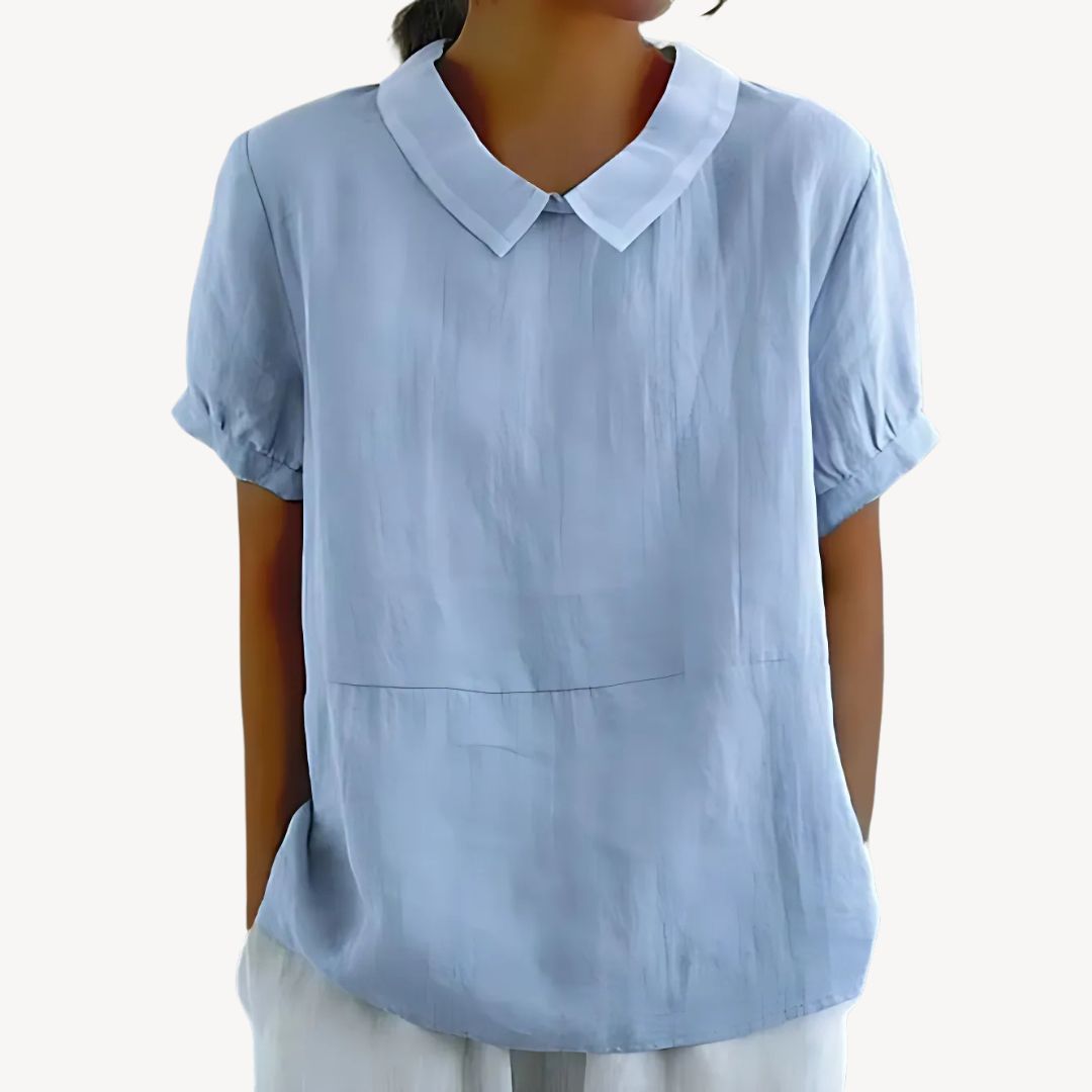 Clara Vienne | Women's Collared Linen Blend Blouse