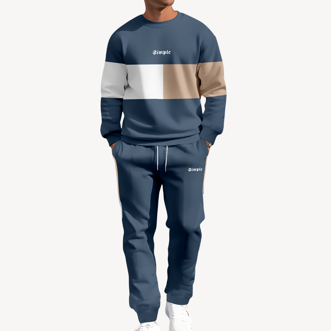 Men's Colorblock Puffer Jacket & Jogger Set | Clara Vienne