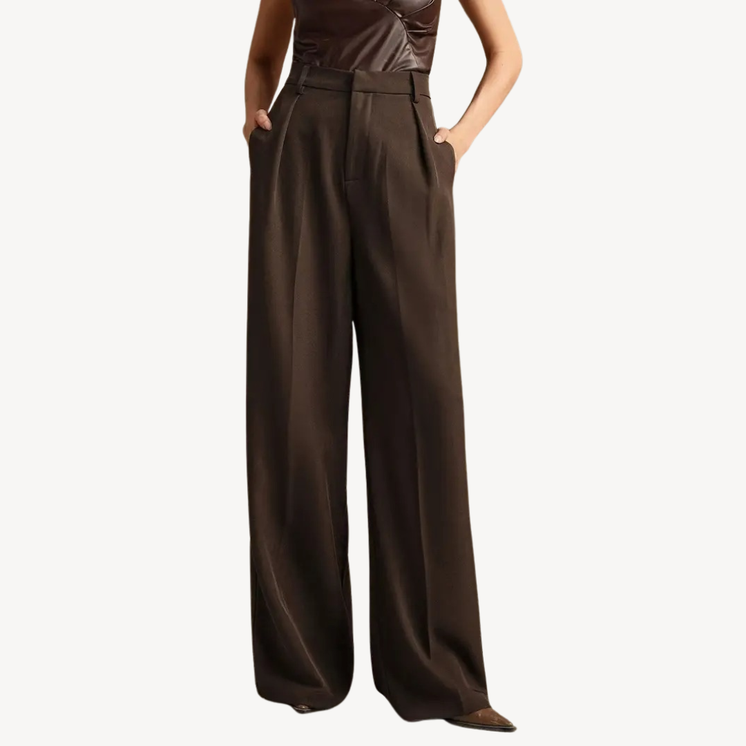 High-Waisted Pleated Trousers for Women | Clara Vienne