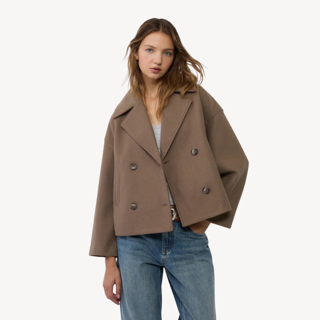 Cropped Wool Peacoat for Women | Clara Vienne