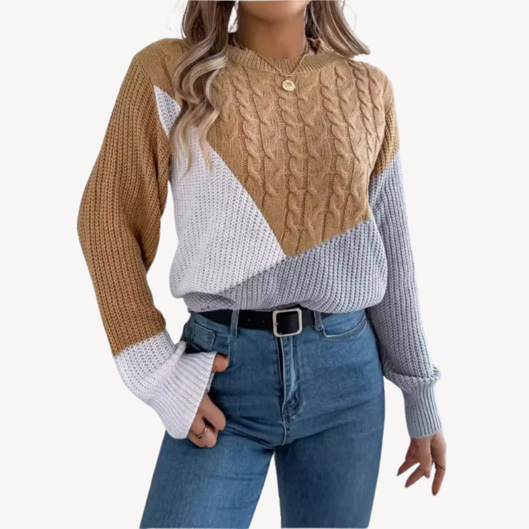 Color Block Knit Sweater for Women | Clara Vienne