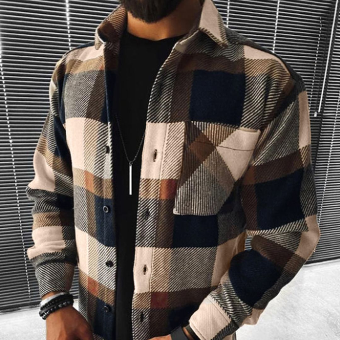 Cotton Plaid Flannel Shirt Men | Clara Vienne