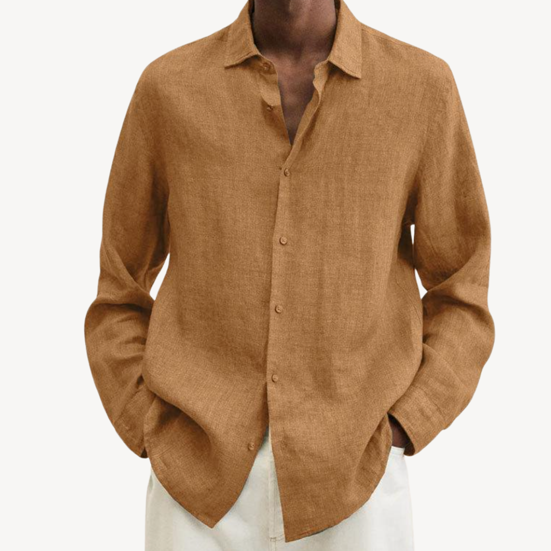 Linen Button-Up Shirt for Men | Clara Vienne