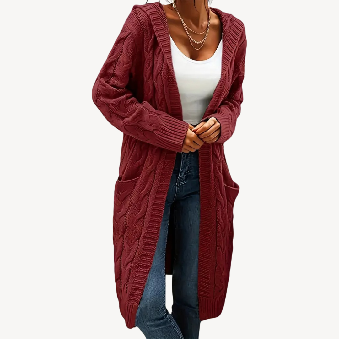 Cable Knit Hooded Cardigan | Clara Vienne