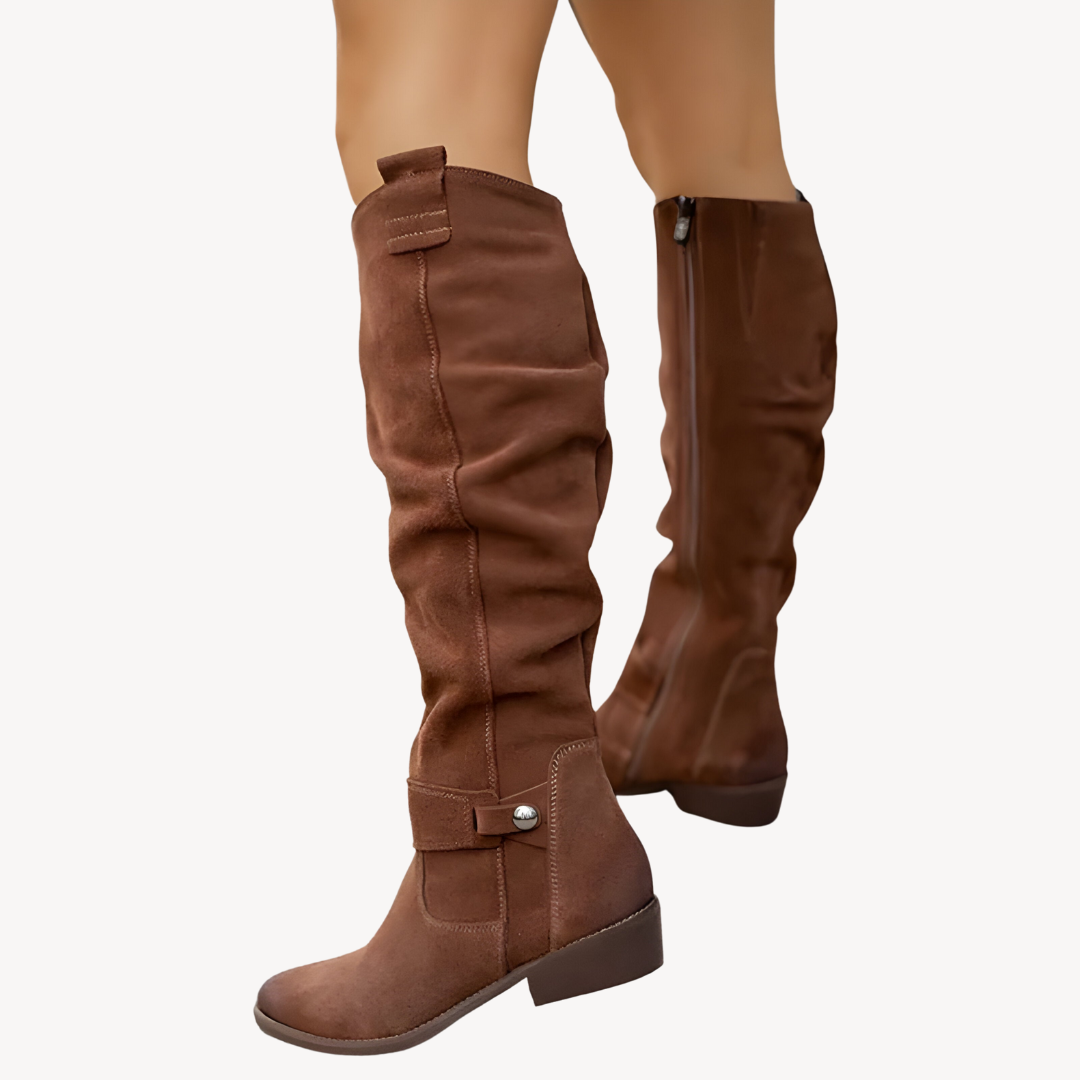 Clara Vienne | Women's Suede Slouchy Knee-High Boots