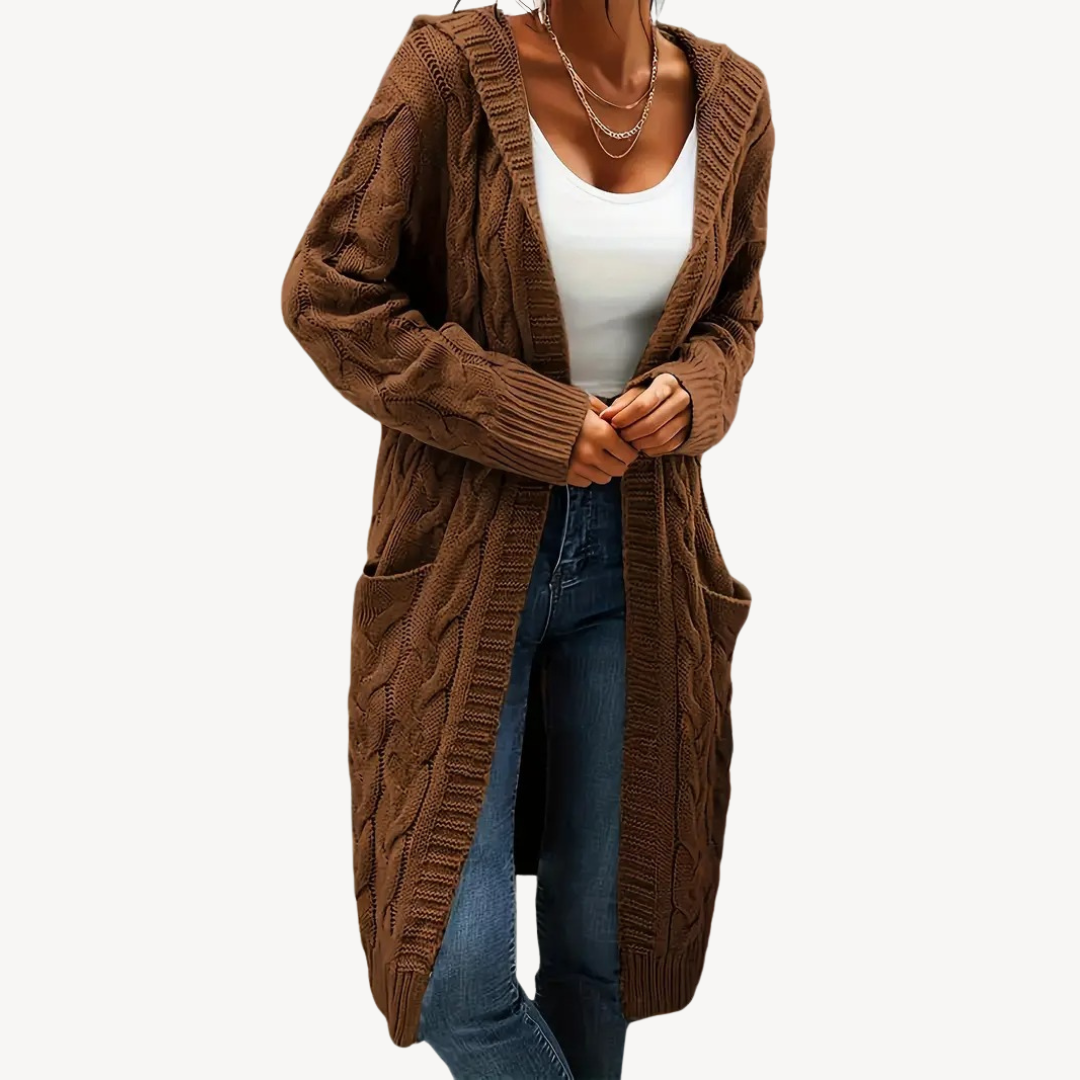 Cable Knit Hooded Cardigan | Clara Vienne