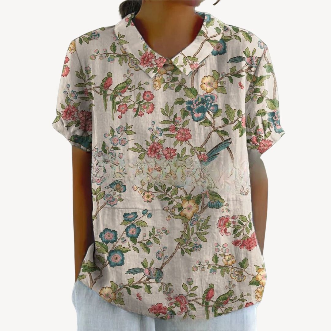 Floral Print Button-Up Shirt Women | Clara Vienne