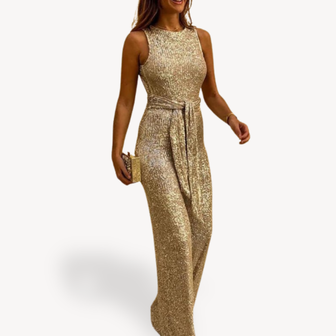 Clara Vienne | Women's Sequin Evening Gown – Sleeveless Maxi Dress