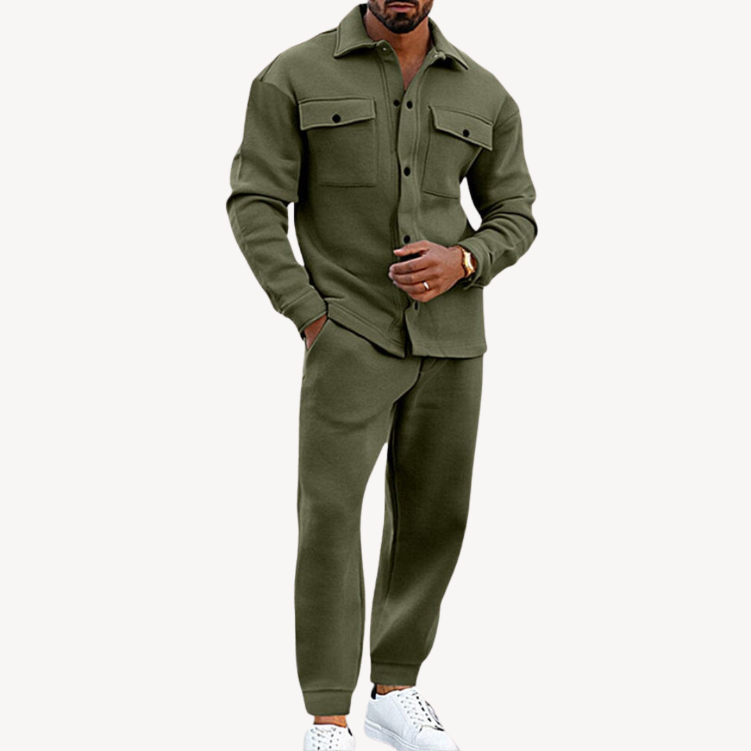 Men's Casual Zip-Up Jacket and Jogger Set | Clara Vienne