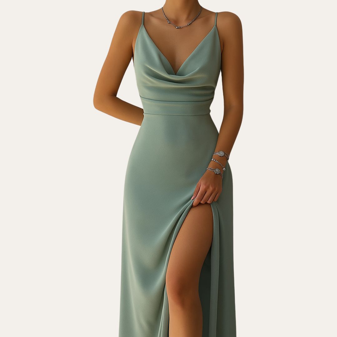 Clara Vienne | Women's Elegant V-Neck Evening Dress
