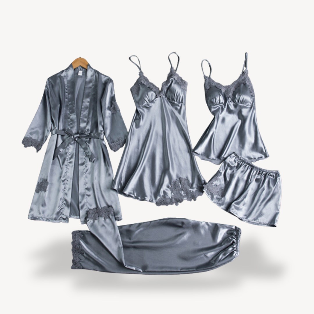 Lace Satin Lingerie Set with Robe | Clara Vienne