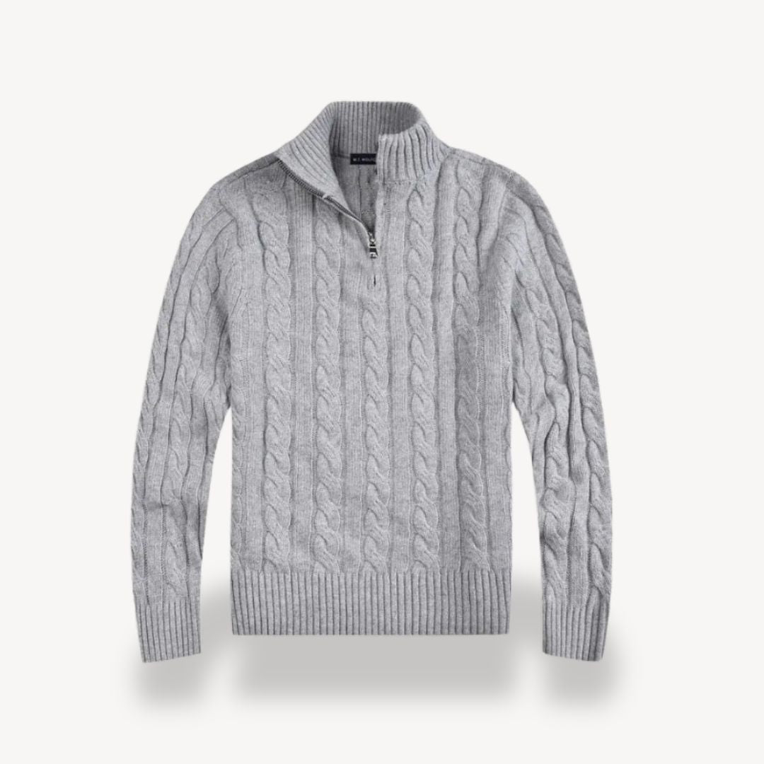 Cable Knit Half-Zip Sweater Men | Clara Vienne