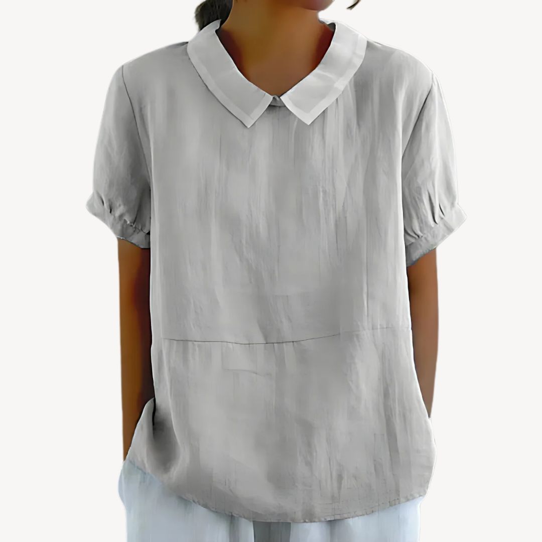 Clara Vienne | Women's Collared Linen Blend Blouse