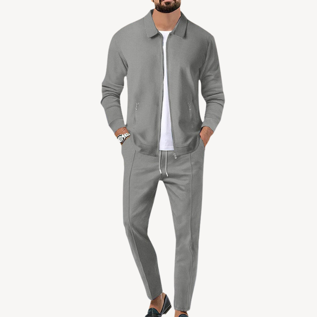 Men's Casual Zip-Up Jacket & Pants Set | Clara Vienne