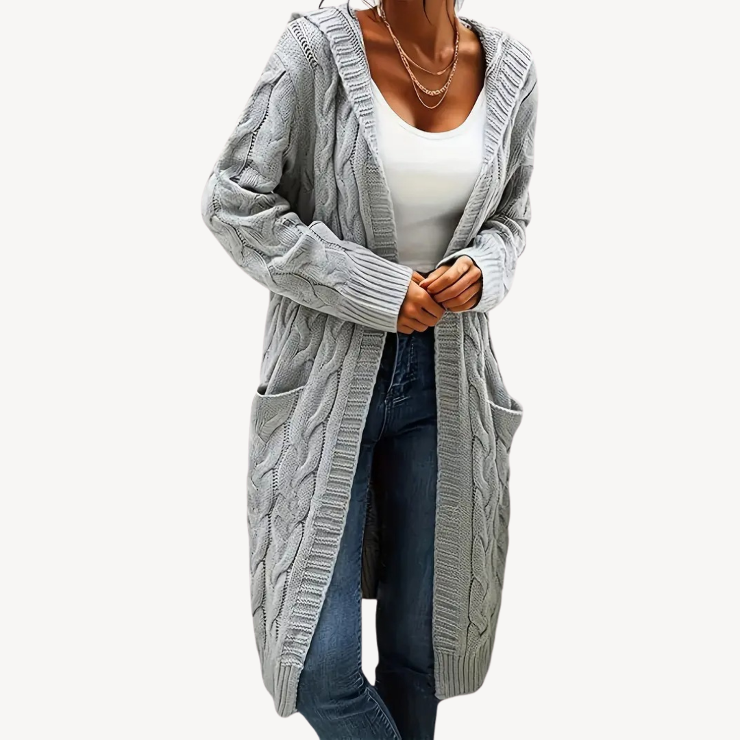 Cable Knit Hooded Cardigan | Clara Vienne