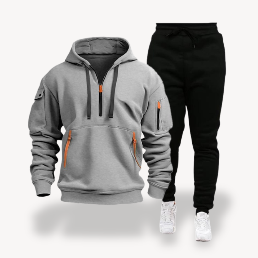Clara Vienne | Men's Black Tech Fleece Tracksuit – Hoodie & Joggers