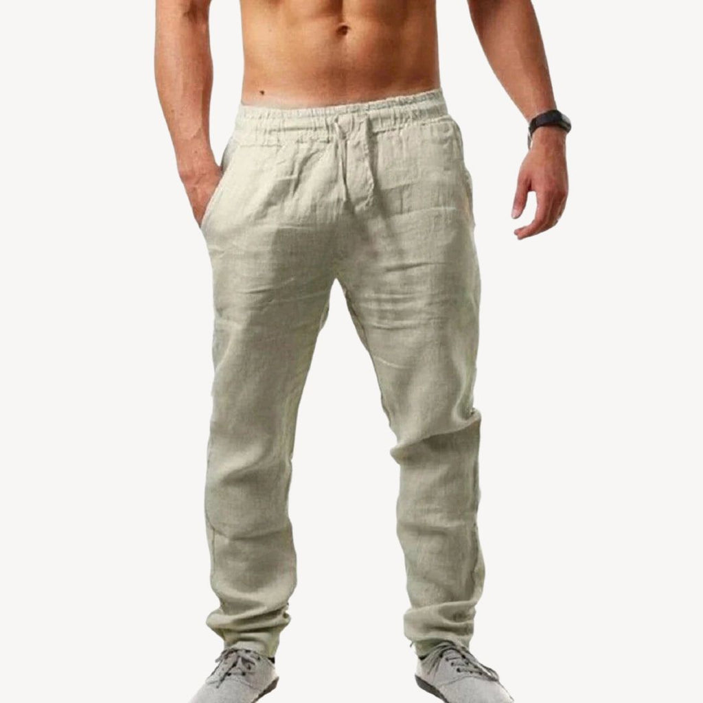 Men's Casual Linen Drawstring Pants | Clara Vienne
