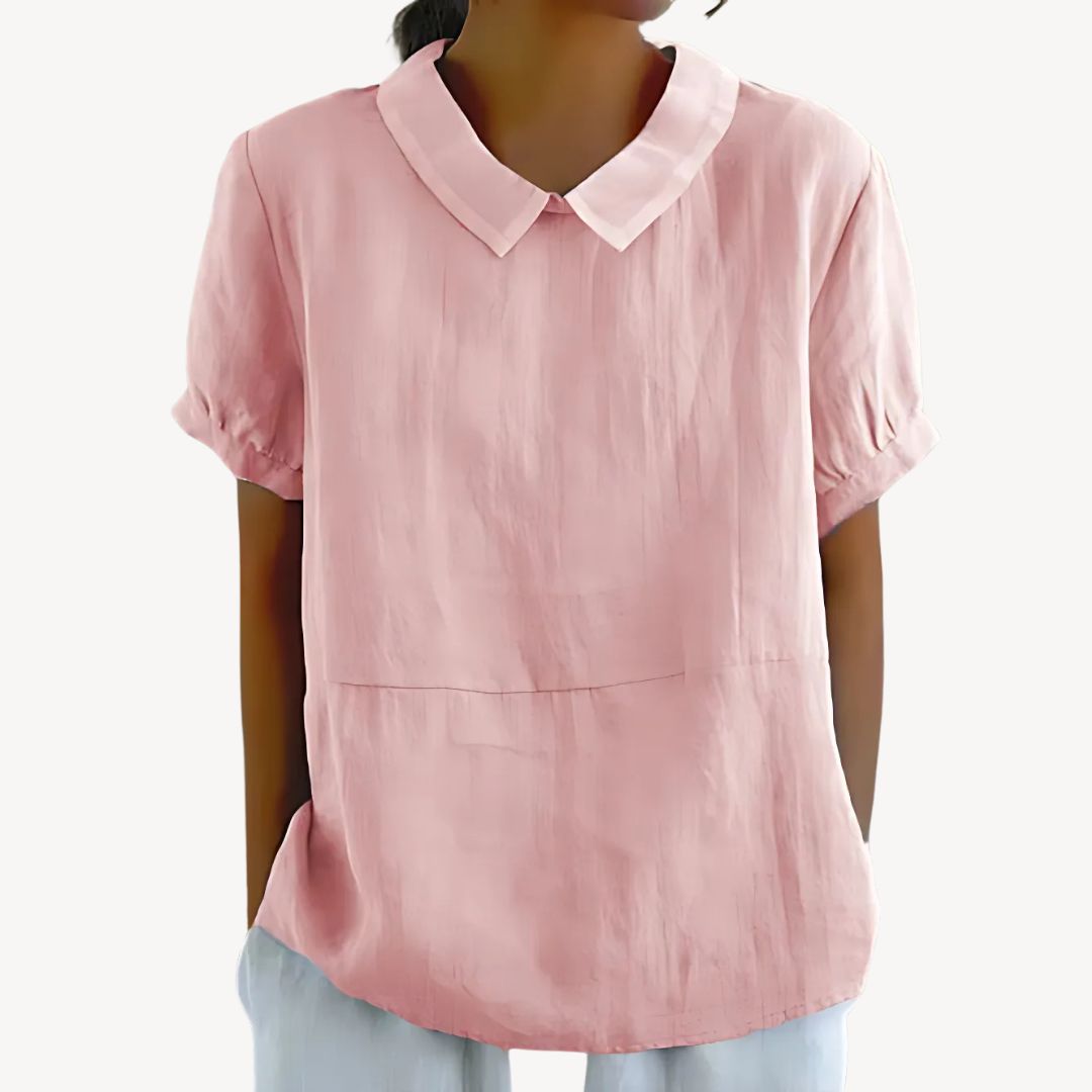 Clara Vienne | Women's Collared Linen Blend Blouse
