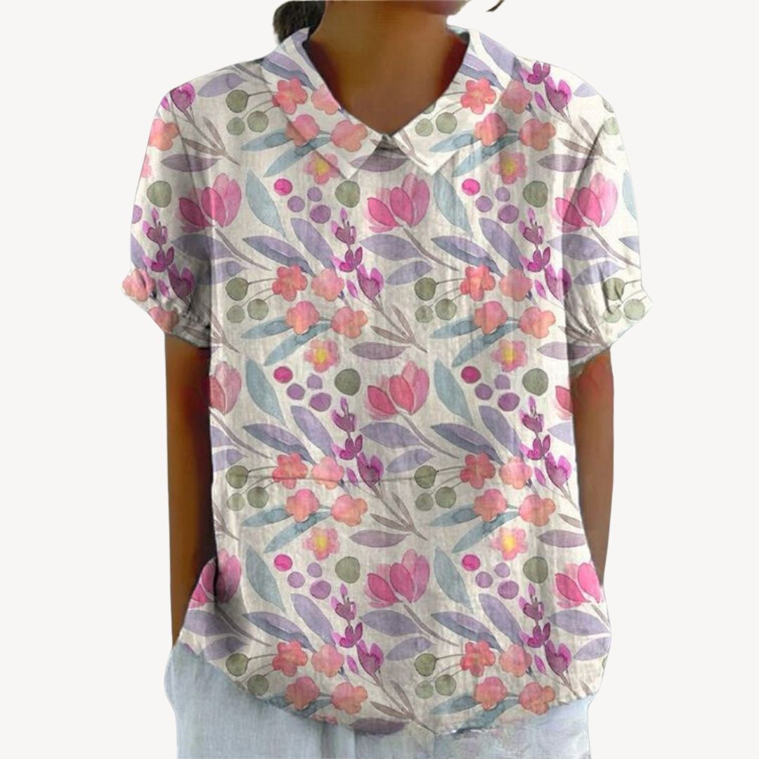 Floral Print Button-Up Shirt Women | Clara Vienne