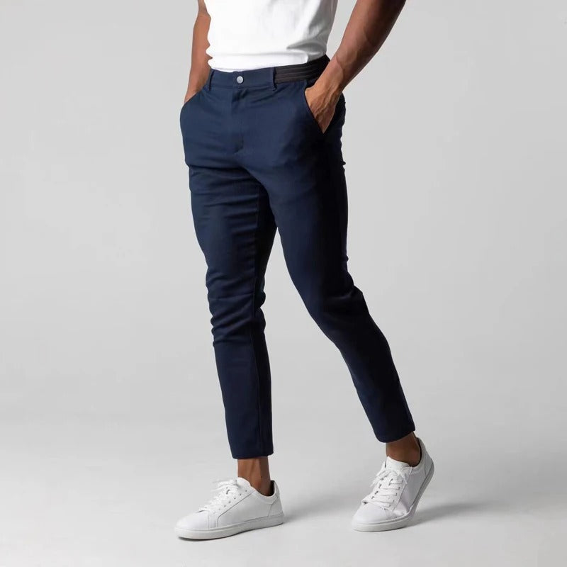 Clara Vienne | Men's Slim-Fit Chino Pants - Stretch Cotton - Casual Wear