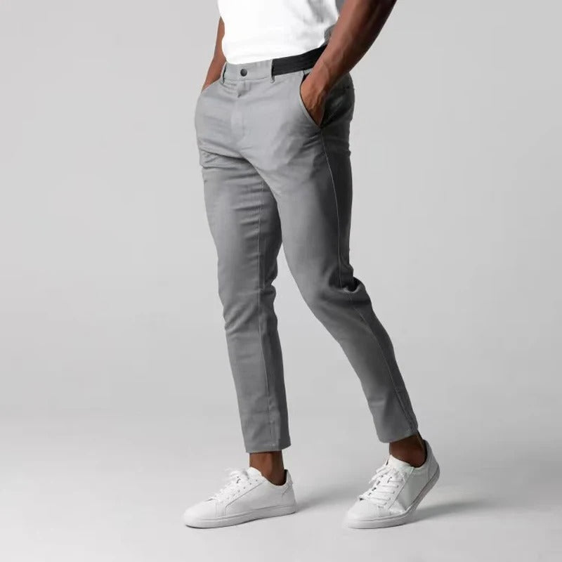 Clara Vienne | Men's Slim-Fit Chino Pants - Stretch Cotton - Casual Wear