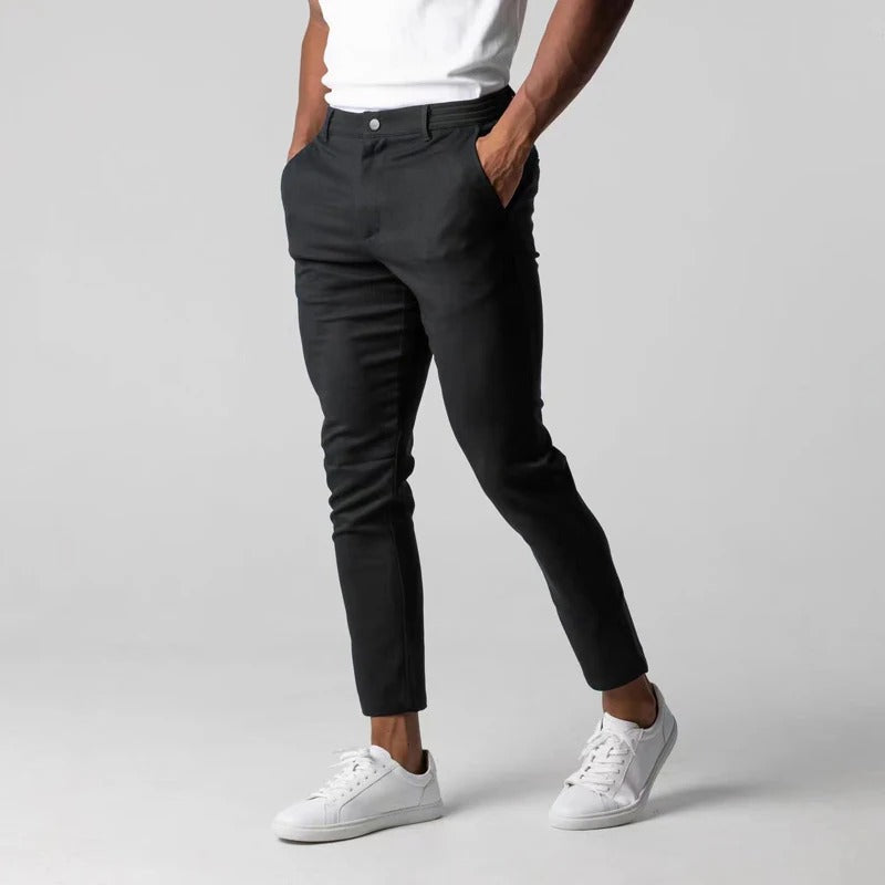Clara Vienne | Men's Slim-Fit Chino Pants - Stretch Cotton - Casual Wear