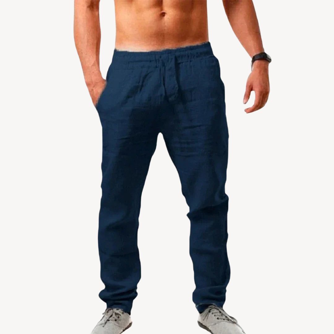 Men's Casual Linen Drawstring Pants | Clara Vienne