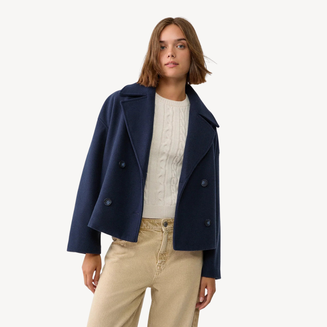 Cropped Wool Peacoat for Women | Clara Vienne