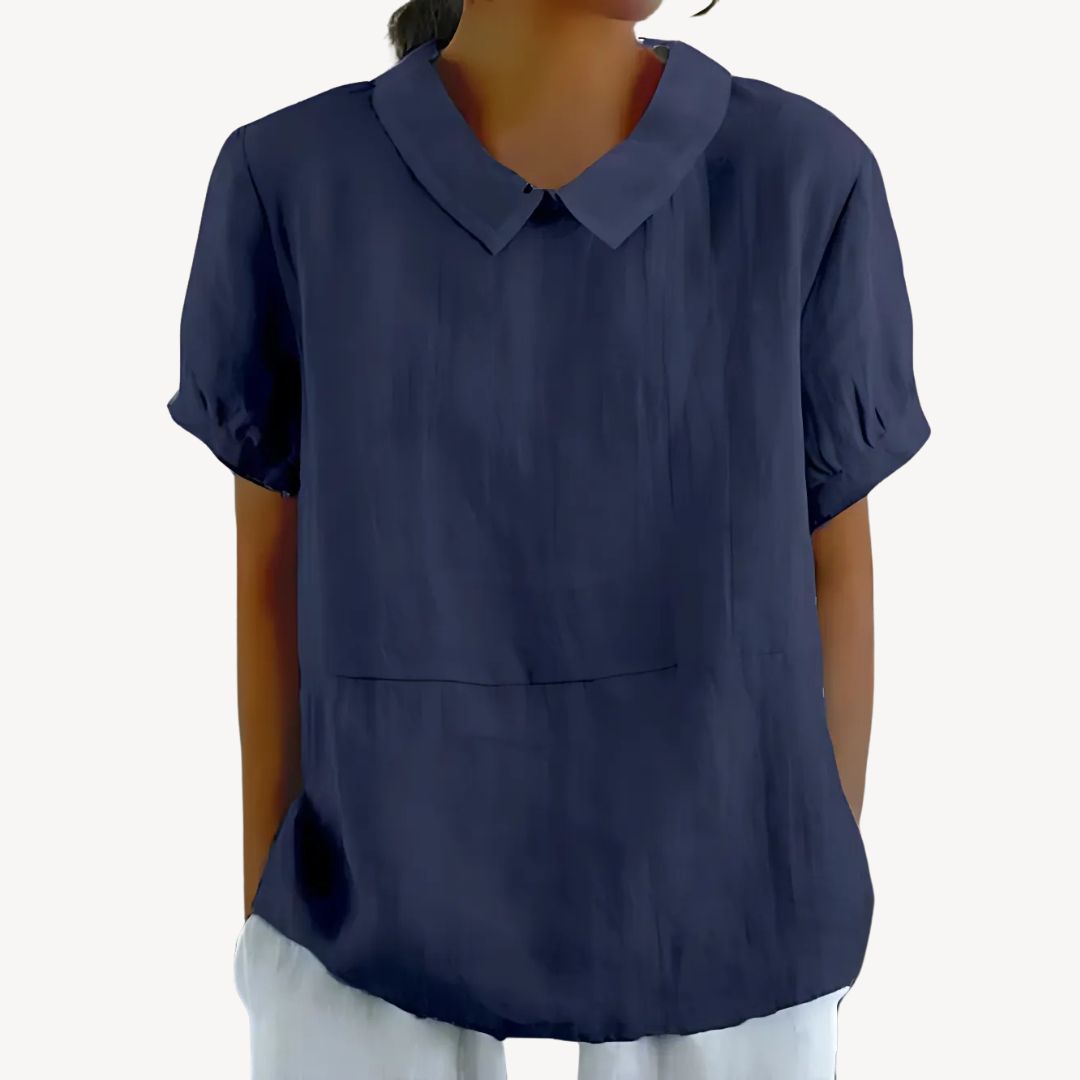 Clara Vienne | Women's Collared Linen Blend Blouse