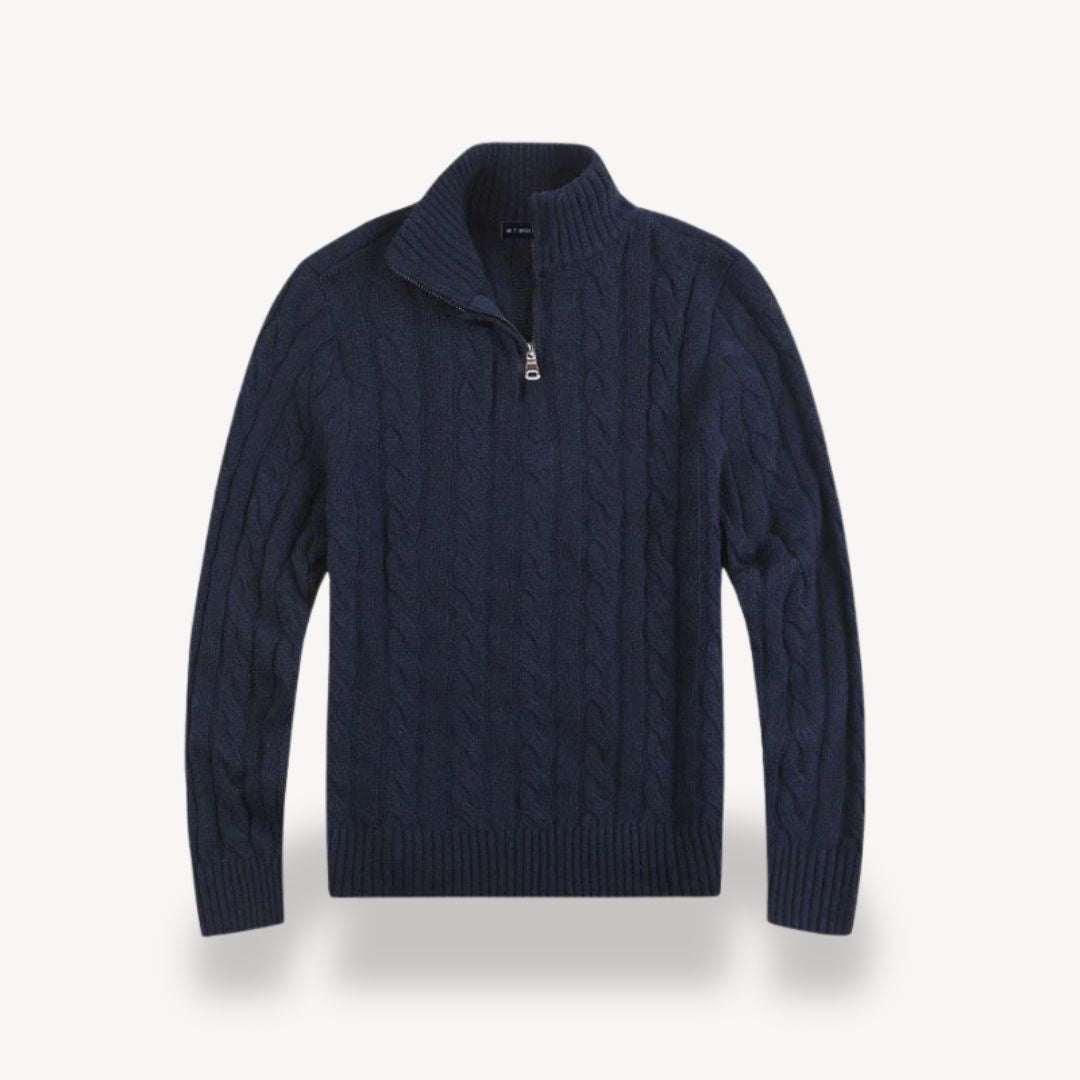 Cable Knit Half-Zip Sweater Men | Clara Vienne