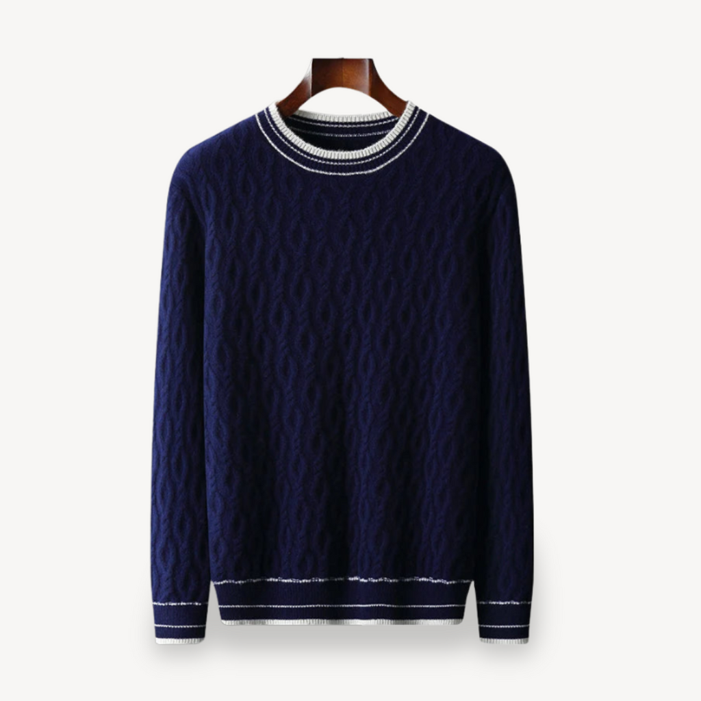 Men's Cable Knit Merino Wool Sweater | Clara Vienne