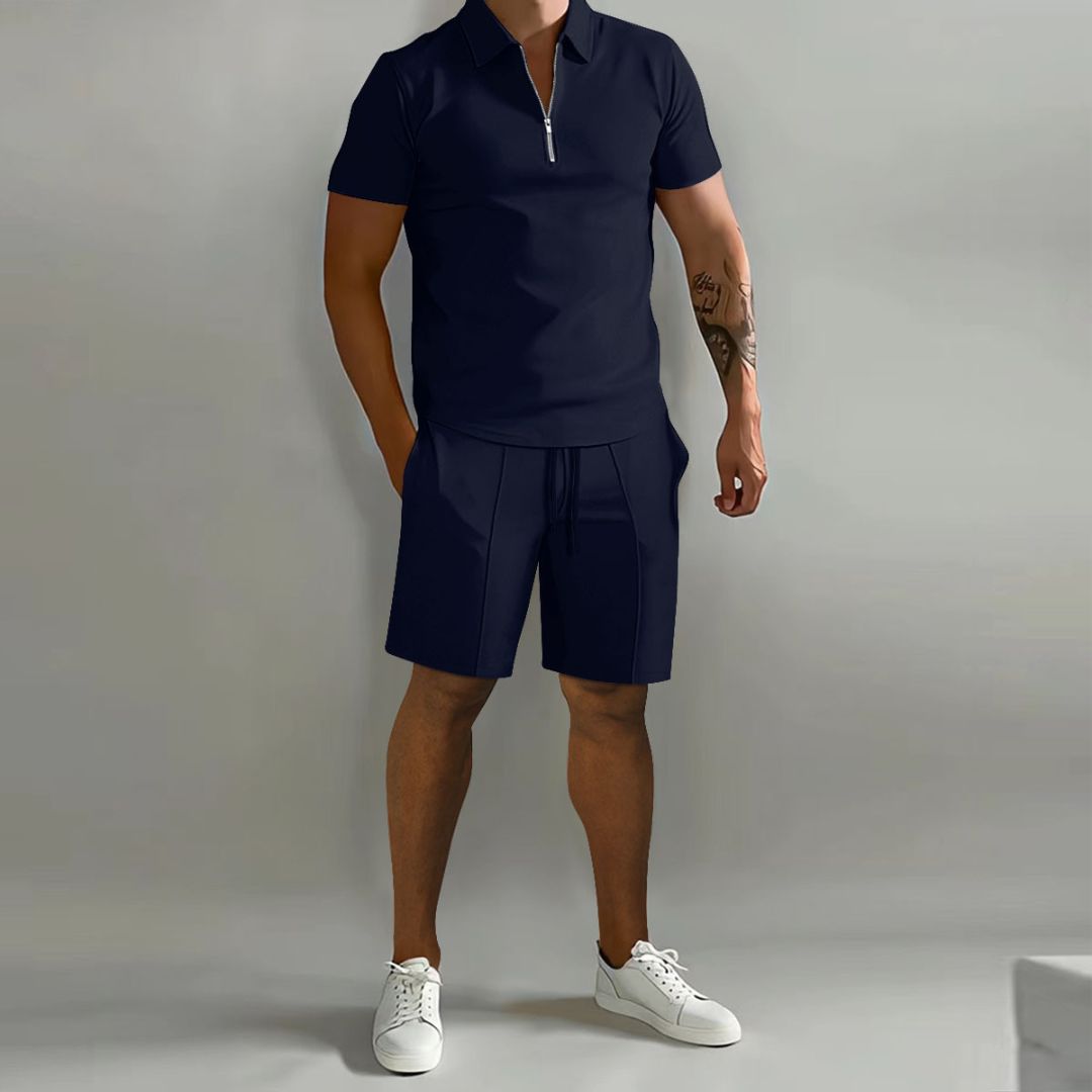 Knit Polo Shirt & Shorts Set Men | Clara Vienne