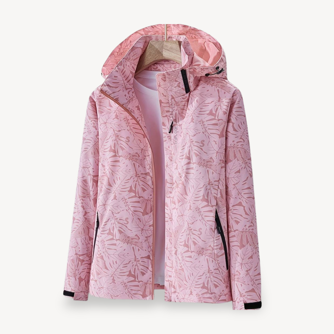 Leaf Print Waterproof Jacket for Women | Clara Vienne